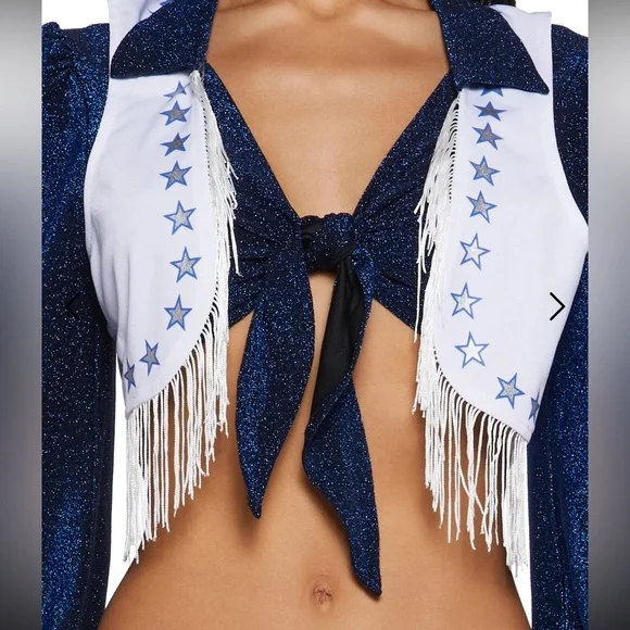 Dolls Kill Blue and White Fringe Set - Picture 3 of 8